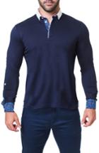 Men's Maceoo Newton Trim Fit Long Sleeve Polo (m) - Black