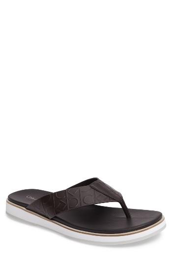 Men's Calvin Klein Deano Flip Flop M - Brown