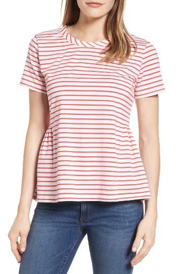 Women's Thml Side Ruffle Stripe Tee - Red