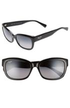 Women's Maui Jim Plumeria 55mm Polarized Cat Eye Sunglasses - Gloss Black/ Neutral Grey