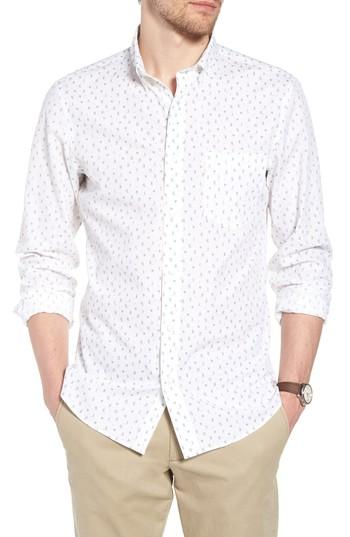 Men's 1901 Trim Fit Print Sport Shirt - White