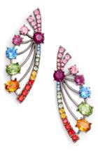 Women's Oscar De La Renta Crystal Fan Earrings
