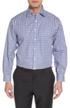 Men's Nordstrom Men's Shop Classic Fit Check Dress Shirt 35 - Blue