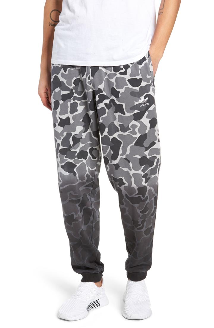 Men's Adidas Originals Camo Dip Dye Pants - Black