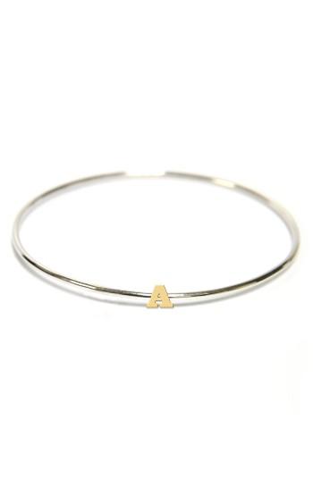 Women's Jane Basch Designs Two-tone Initial Bangle
