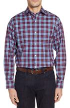 Men's Tailorbyrd Campti Regular Fit Plaid Sport Shirt, Size - Purple