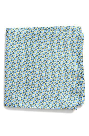 Men's Lazyjack Sphere Silk Pocket Square, Size - Blue