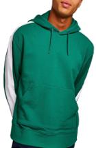 Men's Topman Paneled Hoodie, Size - Blue/green