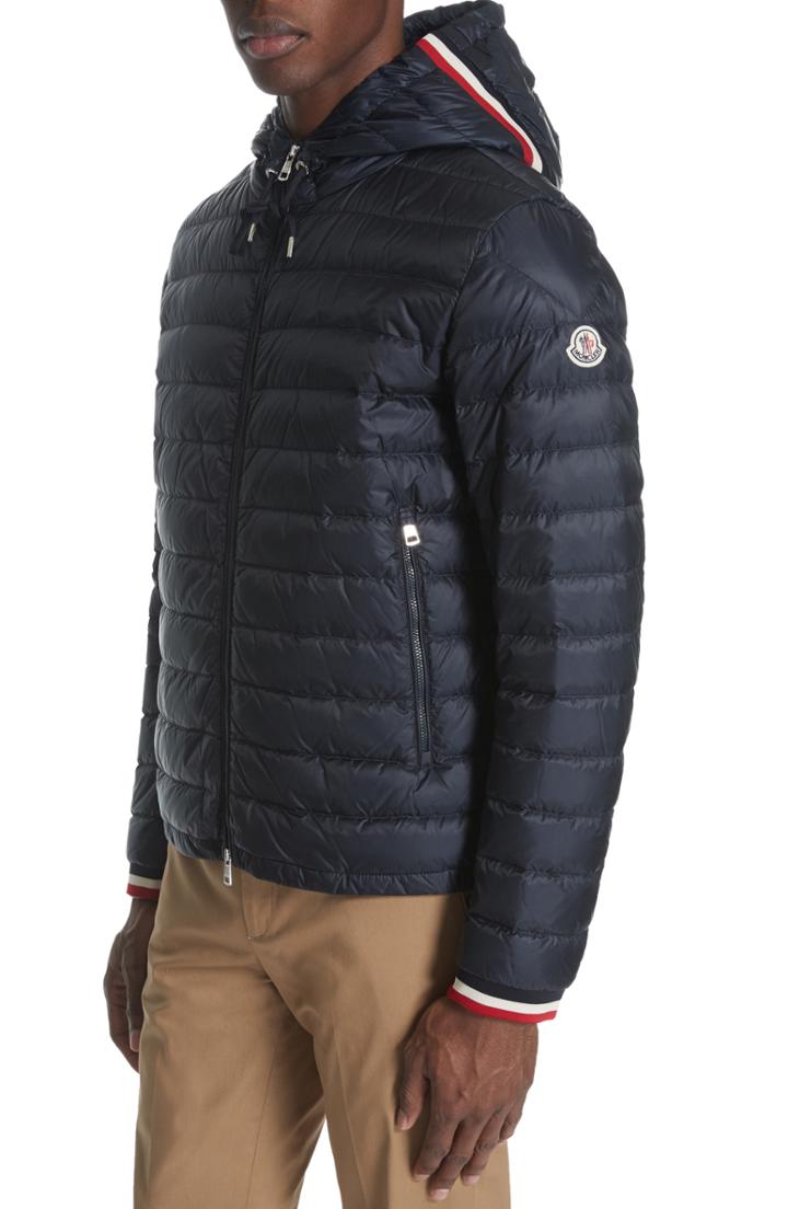 Men's Moncler Giroux Zip-up Hooded Down Jacket - Blue