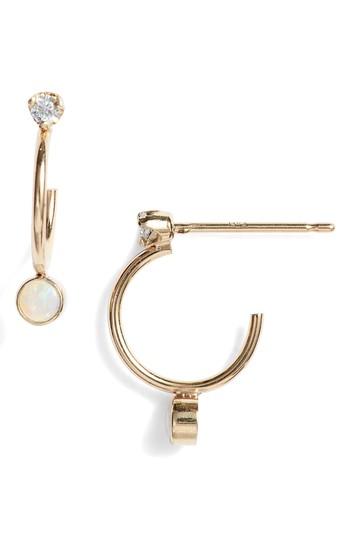 Women's Zoe Chicco Diamond And Opal Earrings