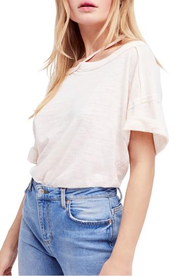 Women's Free People Alex Cutout Tee, Size - Pink