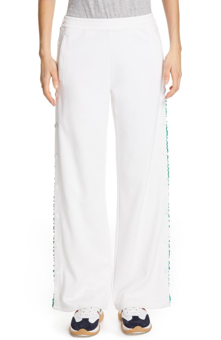 Women's Tory Sport Ruffle Tear Away Track Pants - White