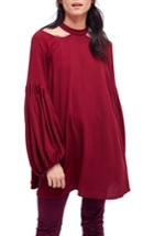 Women's Free People Drift Away Cold Shoulder Tunic - Burgundy