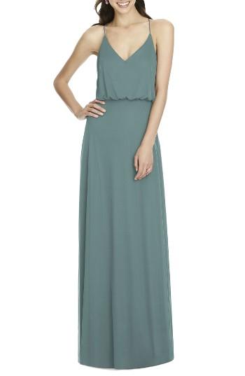 Women's Alfred Sung Chiffon Blouson Gown - Blue