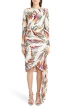 Women's Givenchy Wave Pattern Asymmetrical Silk Marocain Dress Us / 36 Fr - Ivory