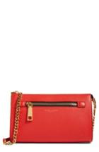 Women's Marc Jacobs Small Gotham Leather Crossbody Wallet - Red