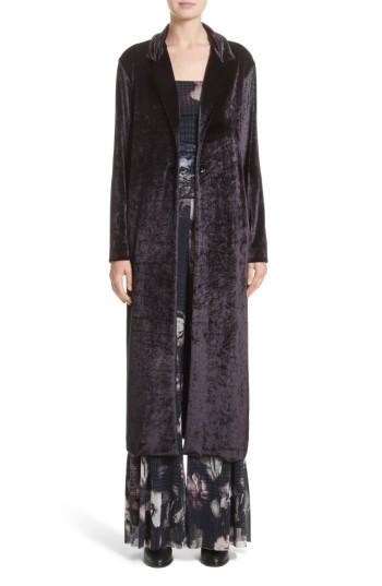 Women's Fuzzi Velvet Duster - Black