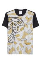 Men's Versace Collection Half Medusa Print T-shirt, Size - Black