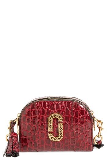 Marc Jacobs Small Shutter Leather Crossbody Bag - Burgundy