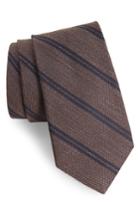 Men's Michael Bastian Stripe Silk Tie, Size - Brown