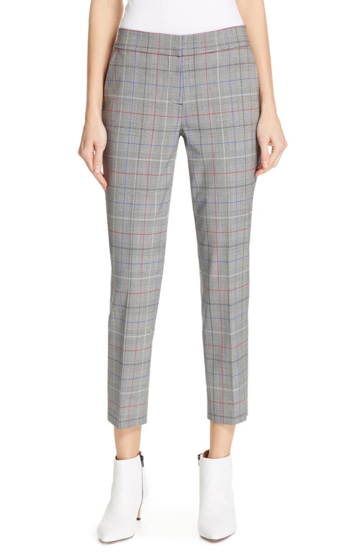 Women's Lewit Windowpane Plaid Stretch Wool Pants