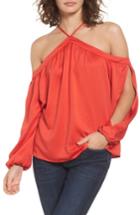 Women's Love, Fire Split Sleeve Off The Shoulder Top - Red