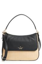 Kate Spade New York Jackson Street - Colette Straw & Leather Satchel - Beige