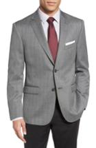 Men's Jb Britches Classic Fit Herringbone Wool Sport Coat L - Grey