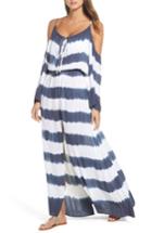 Women's Elan Stripe Maxi Cold Shoulder Dress - Blue