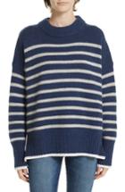 Women's La Ligne Marin Stripe Cashmere & Wool Sweater - Blue