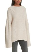 Women's Nili Lotan Ronnie Wool Blend Sweater - Beige