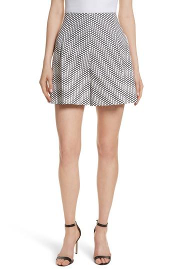 Women's Diane Von Furstenberg Dot High Waist Stretch Cotton Shorts - Ivory