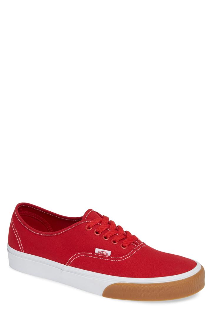 Men's Vans Authentic Gum Bumper Sneaker .5 M - Red