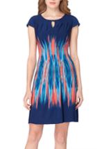 Women's Tahari Flame Print Jersey Sheath Dress - Blue