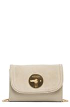See By Chloe Mini Lois Calfskin Leather & Suede Clutch - Grey