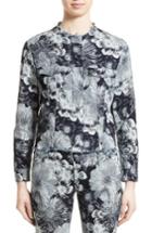 Women's Marques'almeida Floral Print Classic Fitted Denim Jacket - Blue