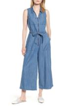 Women's J.crew Zip-front Chambray Jumpsuit - Blue