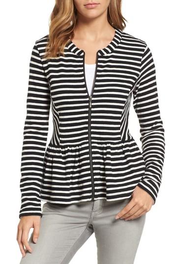 Petite Women's Caslon Knit Peplum Jacket, Size P - Black