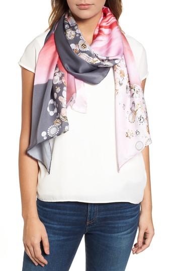 Women's Ted Baker London Blenheim Jewels Long Silk Scarf, Size - Grey