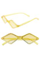 Women's Rad + Refined Geometric Crystal Frame Sunglasses - Yellow/ Crystal