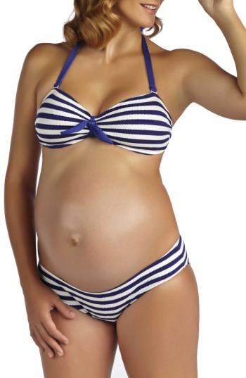 Women's Pez D'or 'rimini' Textured Stripe Maternity Bikini - Blue