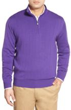 Men's Bobby Jones Windproof Merino Wool Quarter Zip Sweater - Purple