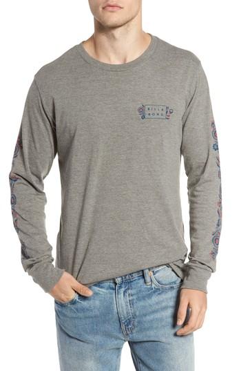 Men's Billabong Mandala Long Sleeve T-shirt, Size - Grey