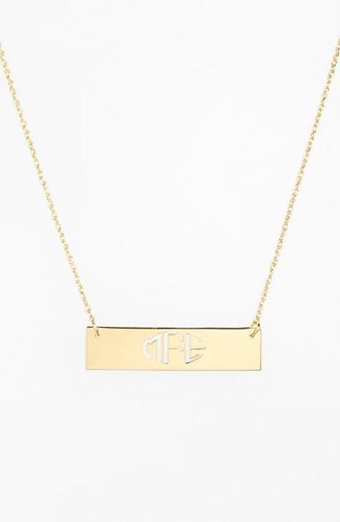 Women's Jane Basch Designs Personalized Cutout Bar Pendant Necklace