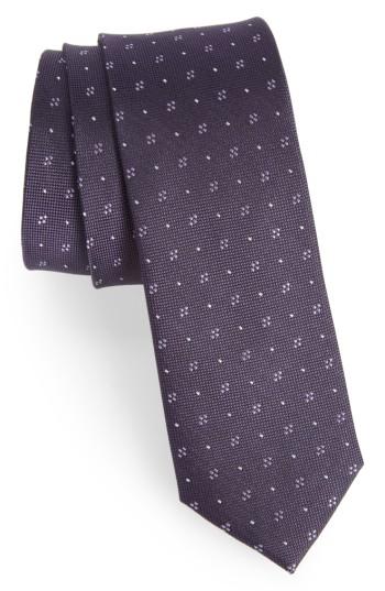 Men's The Tie Bar Geo Key Geometric Silk Tie, Size - Purple