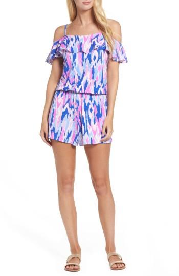 Women's Lilly Pulitzer Klea Off The Shoulder Romper - Purple