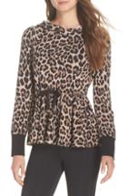 Women's Kate Spade New York Leopard Ruffle Hoodie, Size - Beige