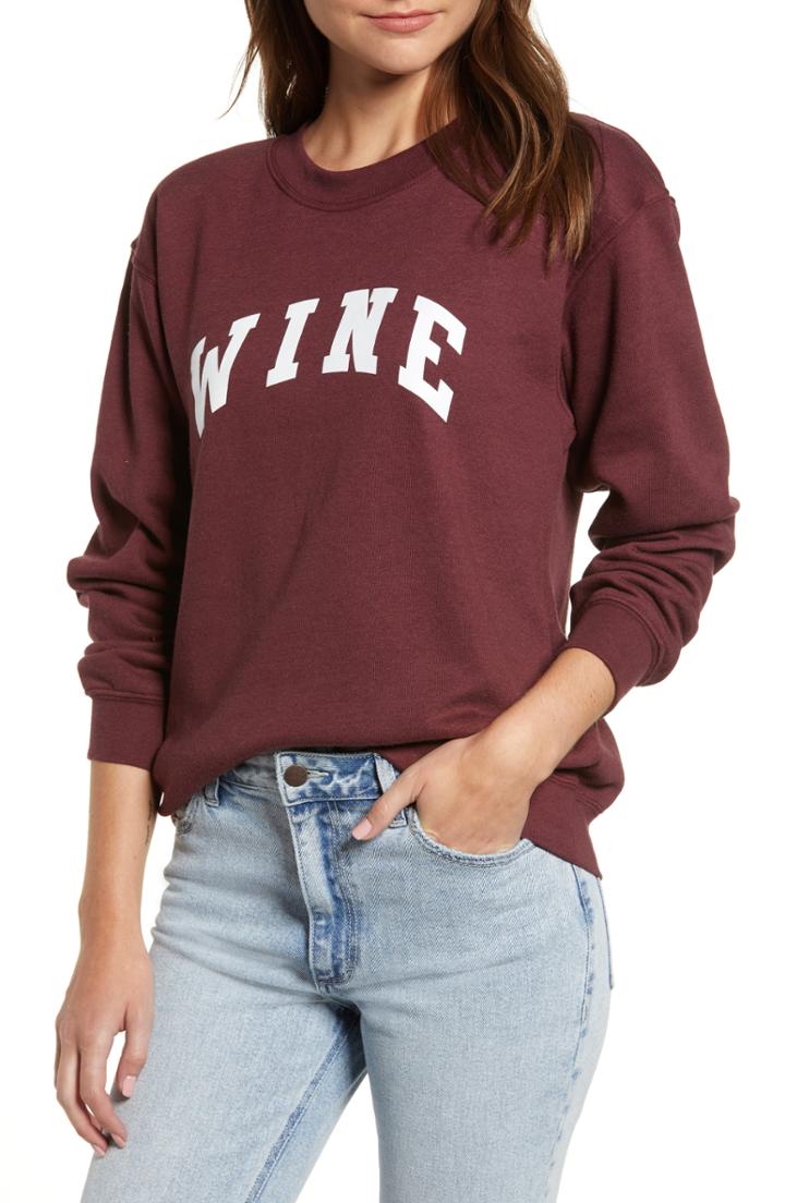 Women's Sub Urban Riot Wine Cotton Blend Sweatshirt - Burgundy