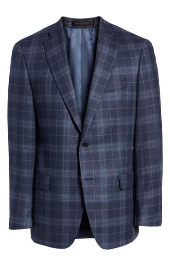 Men's Hart Schaffner Marx Classic Fit Plaid Wool & Silk Sport Coat