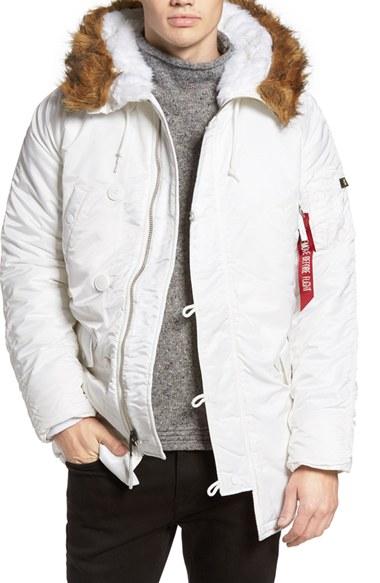 Men's Alpha Industries Slim Fit N-3b Parka - White